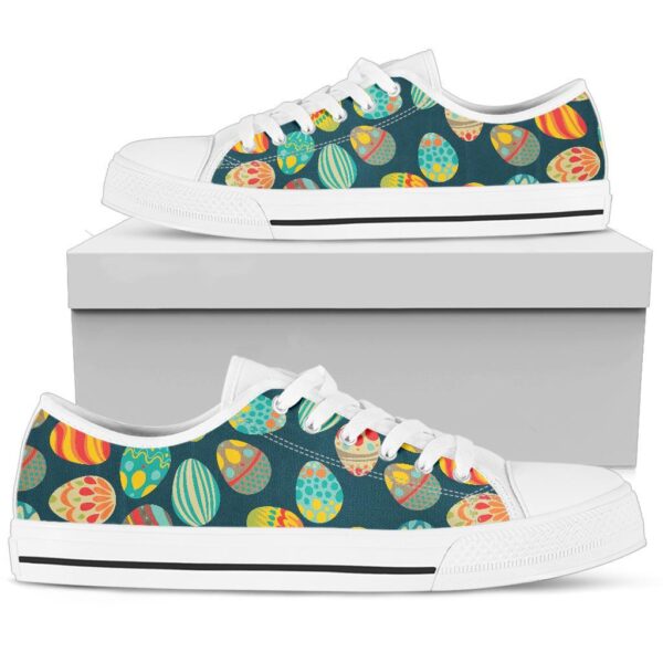 Floral Pattern Print Design White Bottom Low Top Shoes