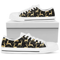 Floral Pattern Print Design White Bottom Low Top Shoes