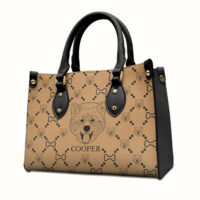 My Pet Is My Therapy – Dog & Cat Personalized Custom Leather Handbag – Gift For Pet Owners, Pet Lovers