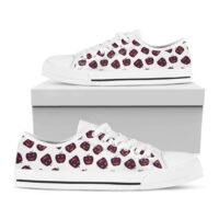 Floral Pattern Print Design White Bottom Low Top Shoes