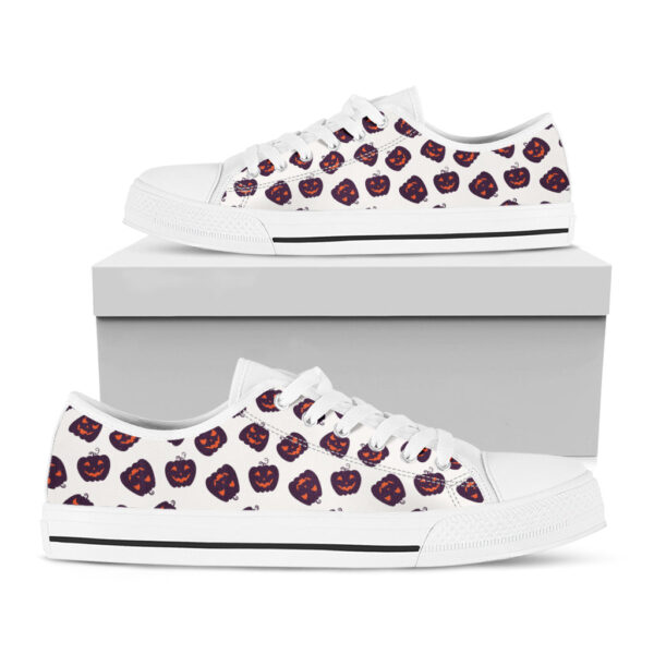 Floral Pattern Print Design White Bottom Low Top Shoes