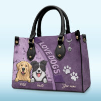 My Pet Is My Therapy – Dog & Cat Personalized Custom Leather Handbag – Gift For Pet Owners, Pet Lovers