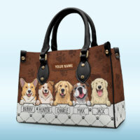 My Pet Is My Therapy – Dog & Cat Personalized Custom Leather Handbag – Gift For Pet Owners, Pet Lovers