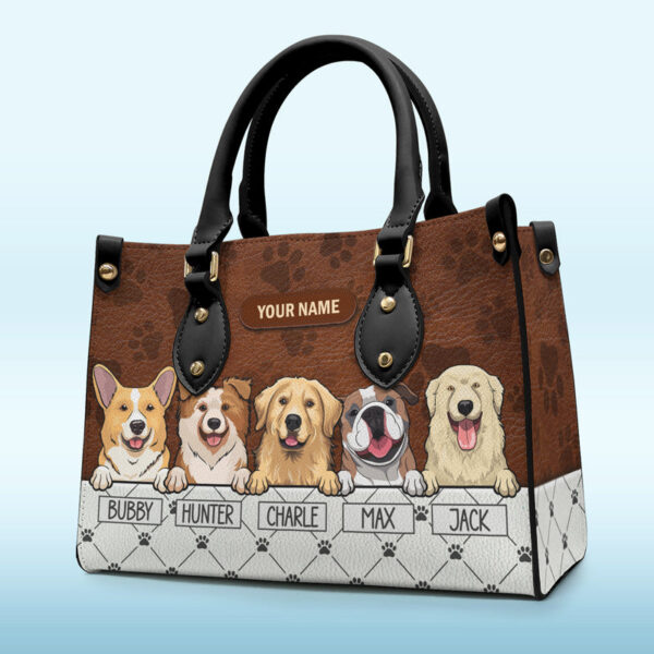 My Pet Is My Therapy – Dog & Cat Personalized Custom Leather Handbag – Gift For Pet Owners, Pet Lovers